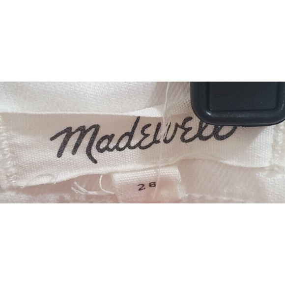 Madewell White Denim Button Up A Line Jean Skirt Size 28 - Picture 8 of 10